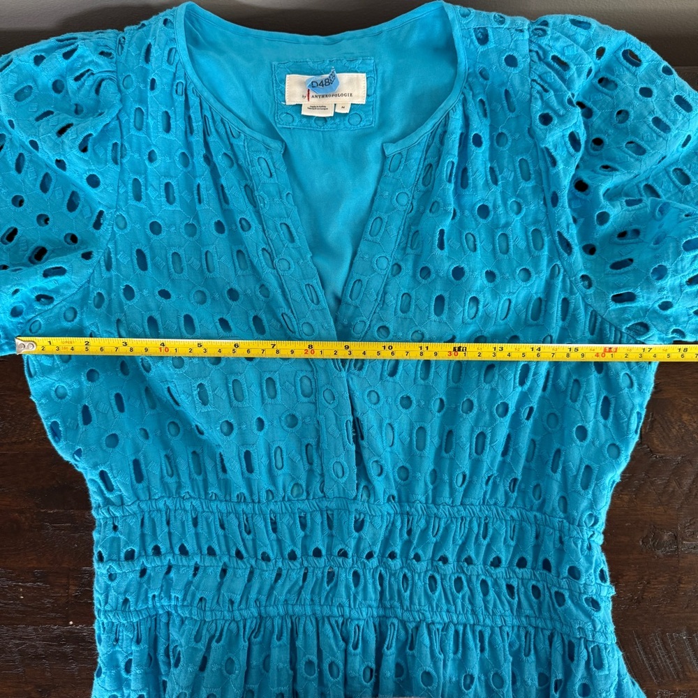 Anthropologie The Somerset Maxi Dress Eyelet Edition Blue Size Medium - Picture 12 of 16